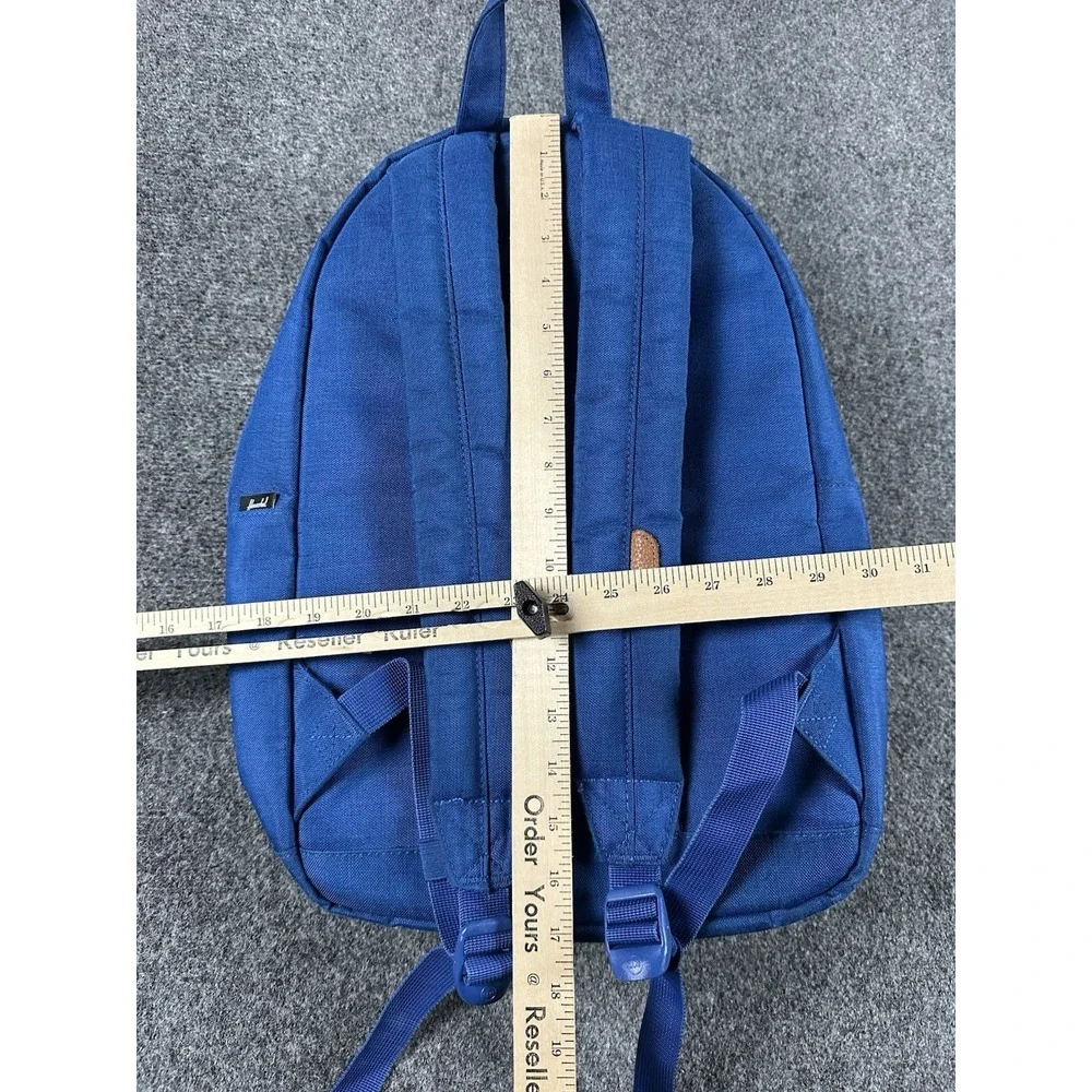 Herschel Laptop Backpack Padded Pockets Zippers Blue Red Striped Inside